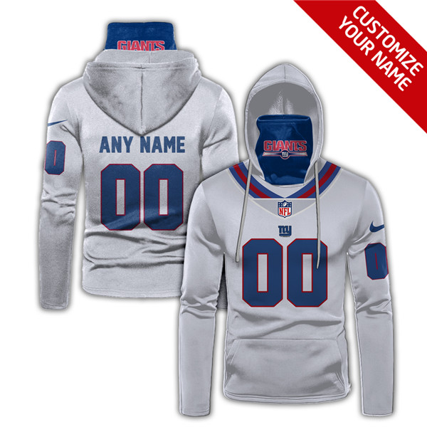 Men's New York Giants White 2020 Customize Hoodie Mask Men's New York Giants White 2020 Customize Hoodie Mask